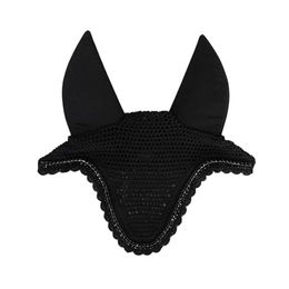 Kentucky Horsewear Fliegenhaube Stone & Pearl Soundless Schwarz aus Neopren für Pferde – Bild 1 von 6