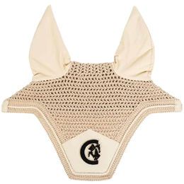 Kentucky Horsewear Fliegenhaube Wellington 3D Logo Beige für Pferde – Bild 1 von 9