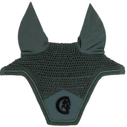 Kentucky Horsewear Fliegenhaube Wellington 3D Logo für Pferde in Tannengrün – Bild 1 von 10