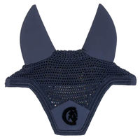 Produktbild von Kentucky Horsewear Fliegenhaube Wellington 3D Logo Marine Blau für Pferde