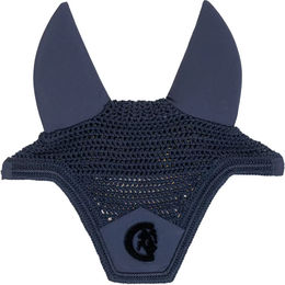 Kentucky Horsewear Fliegenhaube Wellington 3D Logo Soundless Blau aus Baumwolle für Pferde – Bild 1 von 7