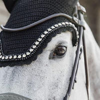 Produktbild von Kentucky Horsewear Fliegenhaube Wellington Big Stone & Pearl für Pferde Schwarz