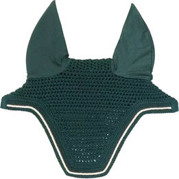 Kentucky Horsewear Fliegenhaube Wellington Diamond Rope Soundless für Warmblut in Tannengrün – Bild 1 von 4