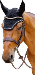 Kentucky Horsewear Fliegenhaube Wellington Diamond Rope Soundless Schwarz Full – Bild 1 von 4