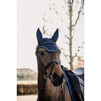 Produktbild von Kentucky Horsewear Fliegenhaube Wellington Glitter Stone Dunkelblau aus Baumwolle für Pferde