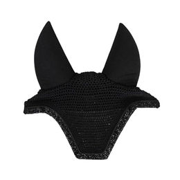 Kentucky Horsewear Fliegenhaube Wellington Glitter Stone Soundless Schwarz aus Neopren für Warmblut – Bild 1 von 6