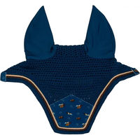 Produktbild von Kentucky Horsewear Fliegenhaube Wellington Horse Printing aus Samt für Pferde Blau Größe M