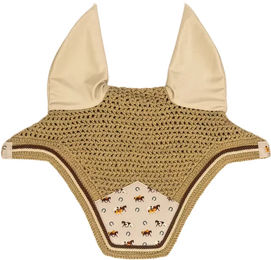 Produktbild von Kentucky Horsewear Fliegenhaube Wellington Horse Printing aus Samt in Beige