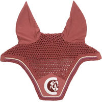 Produktbild von Kentucky Horsewear Fliegenhaube Wellington Soundless 3D Logo Rope für Pferde in Rosa oder Rot
