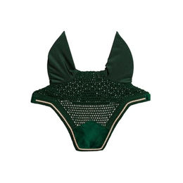 Kentucky Horsewear Fliegenhaube Wellington Velvet für Warmblut in Dunkelgrün – Bild 1 von 9