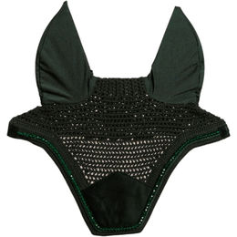 Kentucky Horsewear Fliegenhaube Wellington Velvet Pearls Grün für Warmblut – Bild 1 von 3