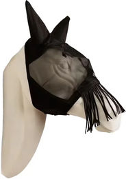 Kentucky Horsewear Fliegenmaske Classic mit Ohren- und Nasenfransen Schwarz für Pferde – Bild 1 von 13