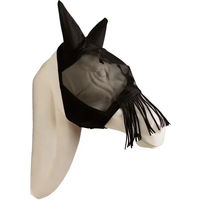 Produktbild von Kentucky Horsewear Fliegenmaske Classic mit Ohren- und Nasenfransen Schwarz für Pferde