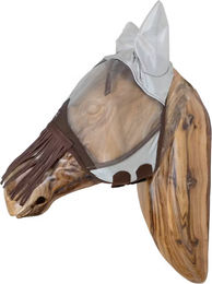 Kentucky Horsewear Fliegenmaske Classic mit Ohren und Nasenfransen Silber Cob aus Nylon – Bild 1 von 12