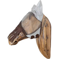 Produktbild von Kentucky Horsewear Fliegenmaske Classic mit Ohren und Nasenfransen Silber Cob aus Nylon