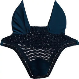 Kentucky Horsewear Fliegenohren Wellington Soundless Velvet Pearls Blau für Warmblut – Bild 1 von 2