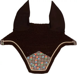 Produktbild von Kentucky Horsewear Fly Veil Wellington Fliegenhaube aus Velours für Warmblut in Braun