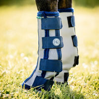 Produktbild von Kentucky Horsewear Flyboot Fliegengamaschen für Ponys aus Fleece in Silber/Blau