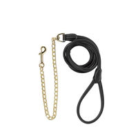 Produktbild von Kentucky Horsewear Führleine aus Kunstleder mit Kette Schwarz 270 cm - 270 cm