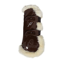 Kentucky Horsewear Gamaschen Bamboo Elastic mit Kunstfell Braun Größe S – Bild 1 von 8