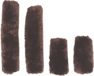 Kentucky Horsewear Lammfell Halfterset 4-teilig Braun mit Plüschpolsterung – Bild 1 von 12