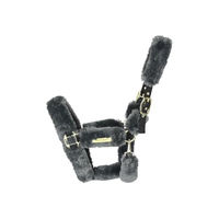 Produktbild von Kentucky Horsewear Lammfell Transporthalfter aus Nylon in Grau