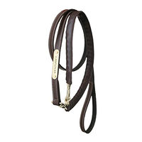 Produktbild von Kentucky Horsewear Leder-Kettenführleine für Pferde in Braun und Gold