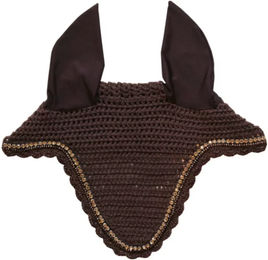 Kentucky Horsewear Ohrhaube Stone & Pearl für Pferde aus Neopren in Braun – Bild 1 von 4