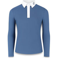 Produktbild von Kentucky Horsewear Osaka Turnier-Poloshirt für Kinder mit langen Ärmeln Blau