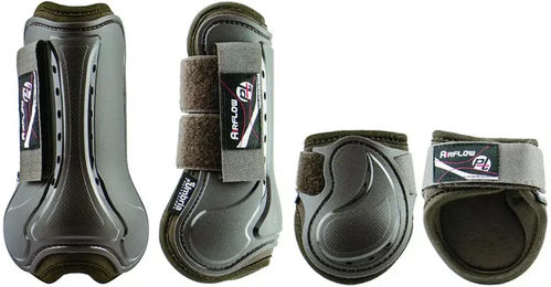 Produktbild von Kentucky Horsewear Pro-Tech Shetland Ombrie Air Flow Gamaschen für Ponys aus Kunststoff in Braun und Grau