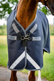 Kentucky Horsewear Rambo 1680D Turnout Pferdedecke 50g Blau Grau Silber 145 cm – Bild 1 von 4