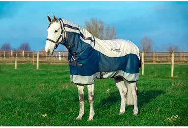 Kentucky Horsewear Rambo Summer Series Insekten- und Sommerdecke für Pferde aus Polyester in Blau/Grau – Bild 1 von 5