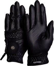 Kentucky Horsewear Reithandschuhe aus Leder mit Grip für Unisex in Schwarz oder Blau Größe 6.5 – Bild 1 von 8