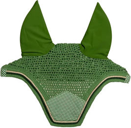Produktbild von Kentucky Horsewear Samtmütze für Pferde mit Druckmotiven in Grün für Vollblut