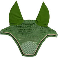 Produktbild von Kentucky Horsewear Samtmütze für Pferde mit Druckmotiven in Grün für Vollblut