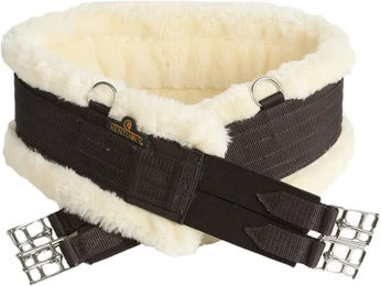 Kentucky Horsewear Sattelgurt aus Lammfell in Braun 135 cm - 135 cm – Bild 1 von 5