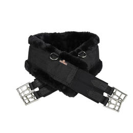 Kentucky Horsewear Sattelgurt aus Lammfell Schwarz 130cm - 130 cm – Bild 1 von 10