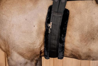 Kentucky Horsewear Sattelgurt aus Lammfell Schwarz 140cm – Bild 1 von 9