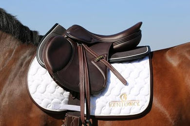 Kentucky Horsewear Schabracke Absorb Mikrofaser Weiß-Weiß-Braun ohne Logo – Bild 1 von 4