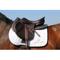 Produktbild von Kentucky Horsewear Schabracke Absorb Mikrofaser Weiß-Weiß-Braun ohne Logo