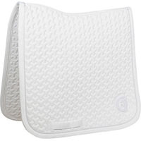 Produktbild von Kentucky Horsewear Schabracke Dressur Plaited 3D Logo Weiß für Warmblut