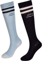 Kentucky Horsewear Socken Stripes 2er Set aus Baumwolle Unisex Blau Bunt Größe 35/40 – Bild 1 von 3