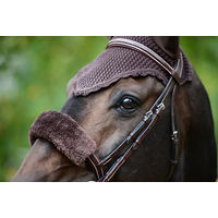 Produktbild von Kentucky Horsewear Soundless Fliegenmütze aus Neopren für Warmblut in Braun