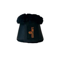 Produktbild von Kentucky Horsewear Springglocken für Pferde aus Kunstleder in Schwarz mit Wollrand Größe XL