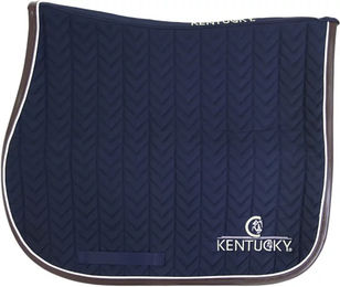 Kentucky Horsewear Springschabracke aus Leder Fishbone in Blau – Bild 1 von 7