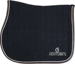 Kentucky Horsewear Springschabracke aus Leder Fishbone Schwarz Jump Full für Warmblut – Bild 1 von 4