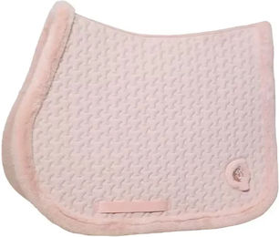 Kentucky Horsewear Springschabracke Plaited mit Kunstfellrand in Alte Rose Full – Bild 1 von 5