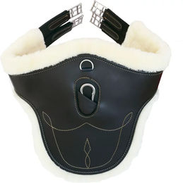 Kentucky Horsewear Stollengurt mit Lammfell aus Kunstleder Schwarz 135 cm – Bild 1 von 6