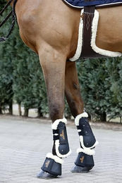 Kentucky Horsewear Stollengurt mit Lammfellimitat aus Kunstleder Braun 130 cm - 130 cm – Bild 1 von 6