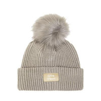 Produktbild von Kentucky Horsewear Strickmütze mit Kunstpelz Bommel in Beige